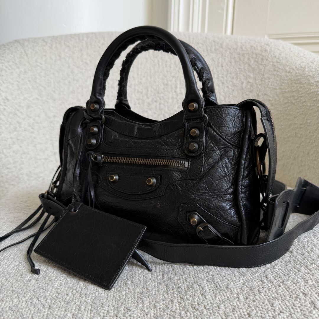 2013 Balenciaga The Mini City Leather Black Bag