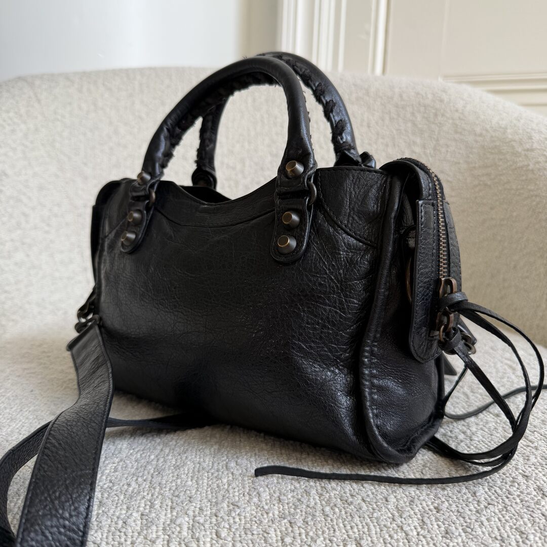 2013 Balenciaga The Mini City Leather Black Bag