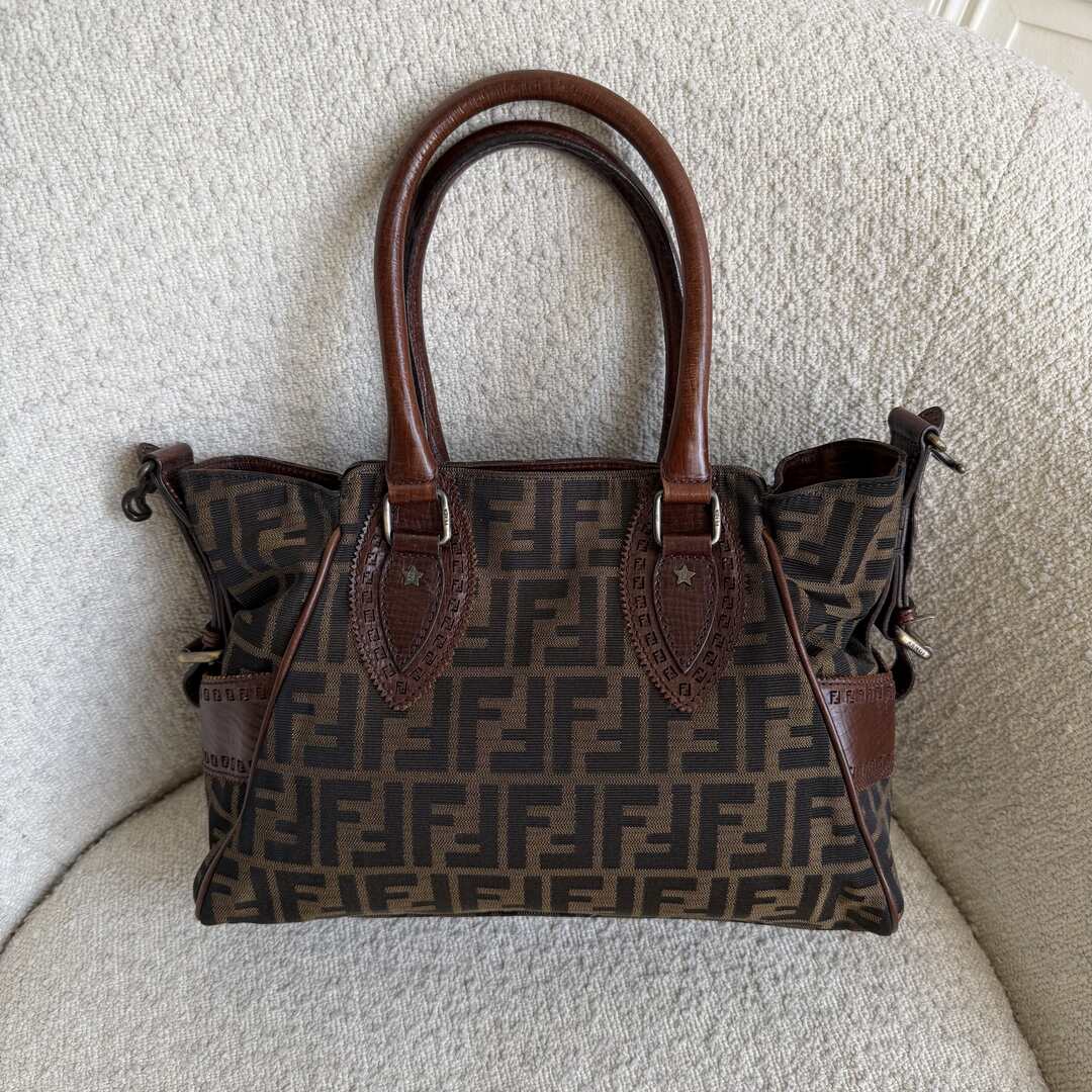 Fendi Zucca Canvas Du Jour Brown Handbag