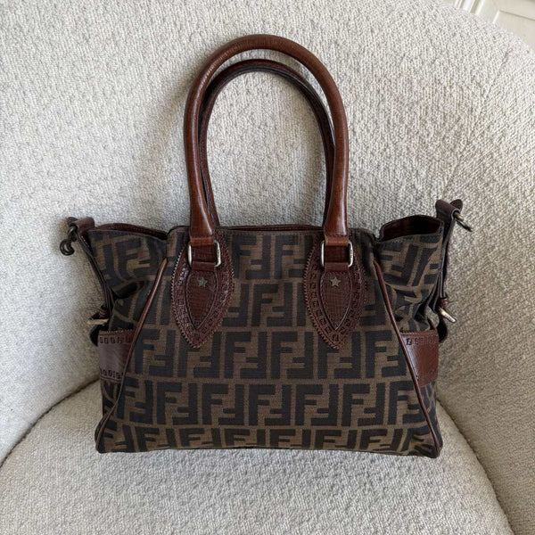 Fendi Zucca Canvas Du Jour Brown Handbag