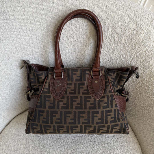 Fendi Zucca Canvas Du Jour Brown Handbag