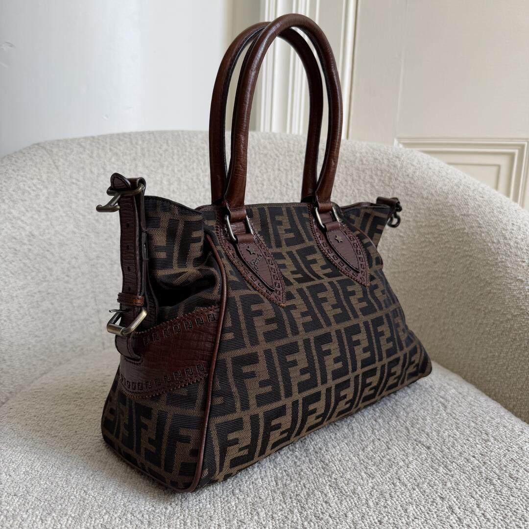 Fendi Zucca Canvas Du Jour Brown Handbag