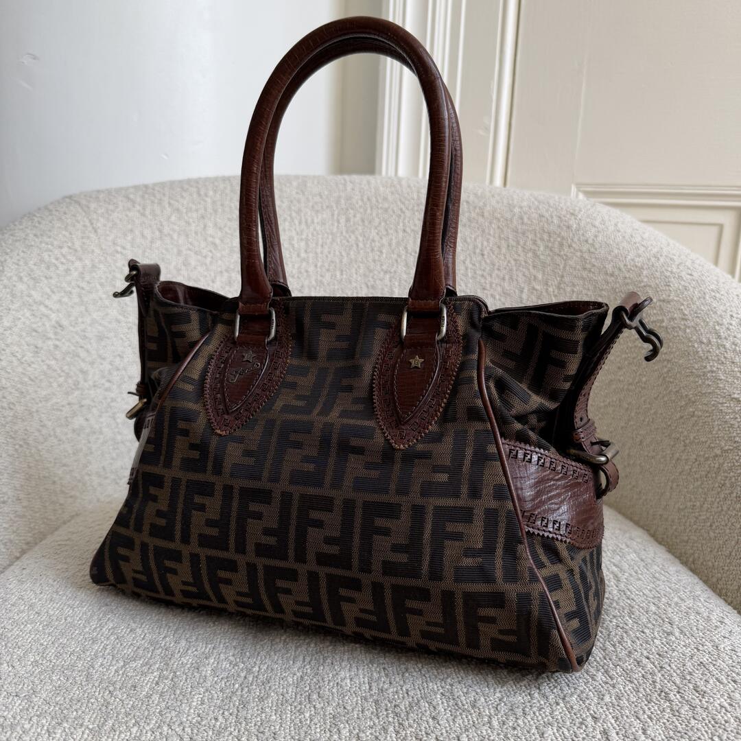 Fendi Zucca Canvas Du Jour Brown Handbag