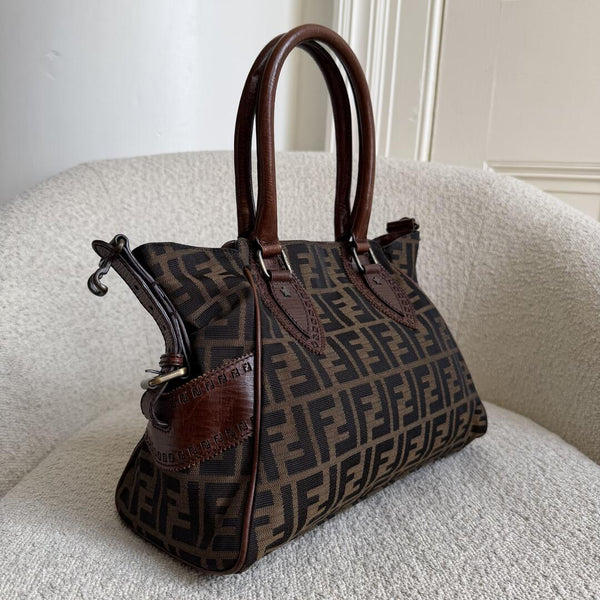 Fendi Zucca Canvas Du Jour Brown Handbag