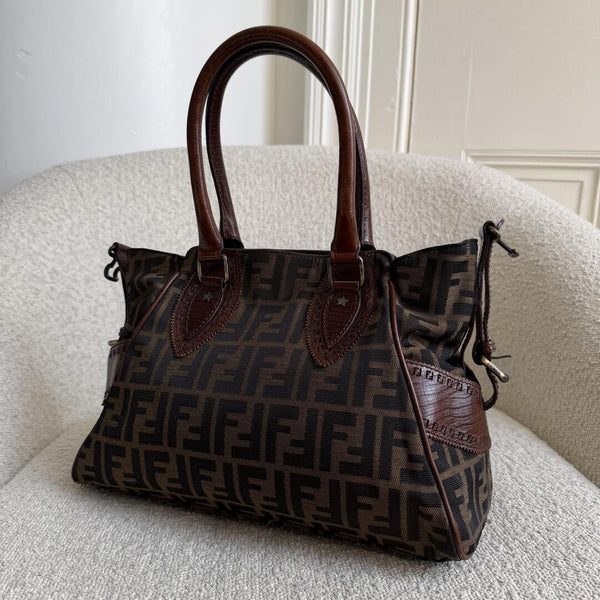 Fendi Zucca Canvas Du Jour Brown Handbag