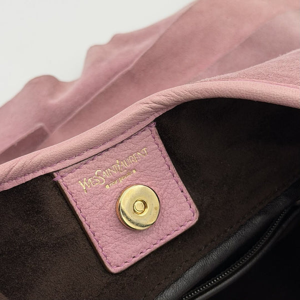 YSL Saint Tropez Suede Leather Pink Shoulder Bag