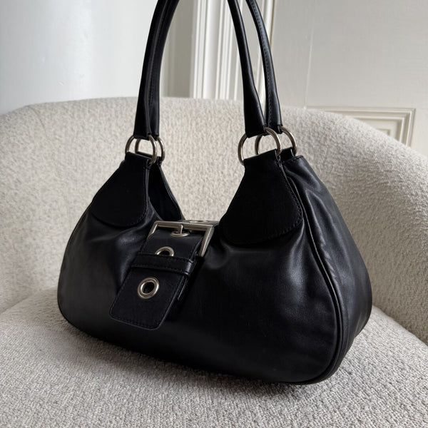 Prada Moon Leather Black Shoulder Bag