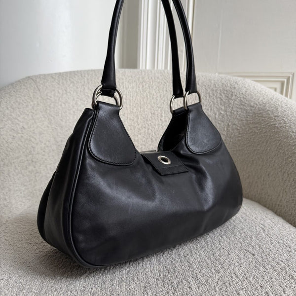 Prada Moon Leather Black Shoulder Bag