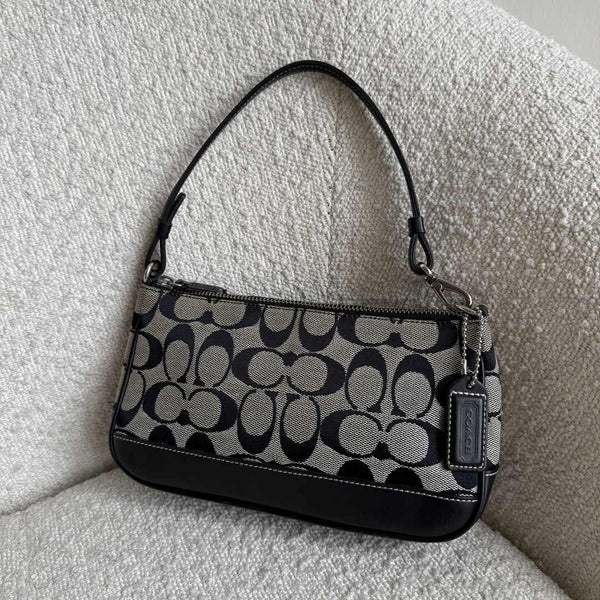 Coach Signature Demi Black Shoulder Bag