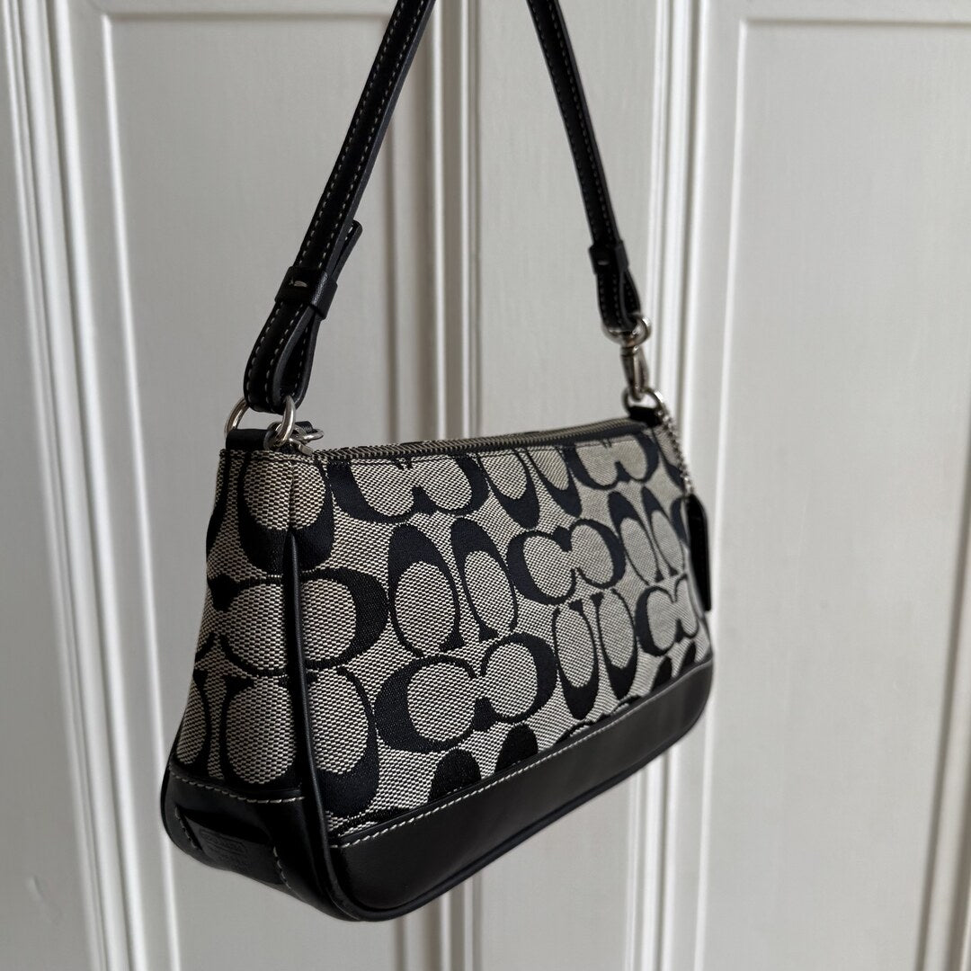 Coach Signature Demi Black Shoulder Bag