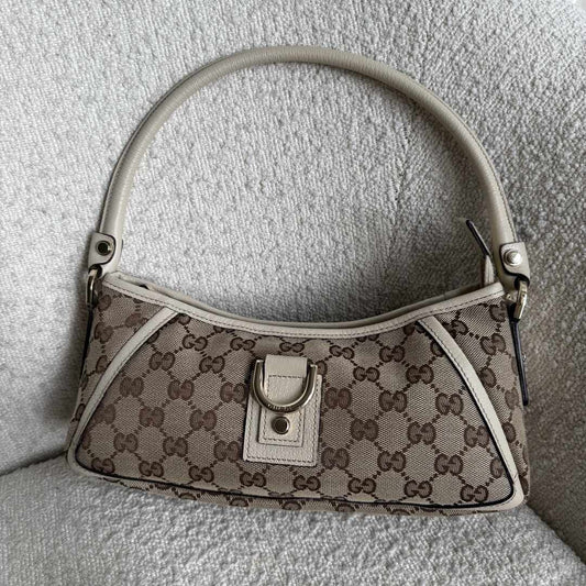 Gucci Mini Abbey D Ring White Shoulder Bag