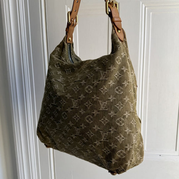 2006 Louis Vuitton Green Denim Baggy GM Shoulder Bag
