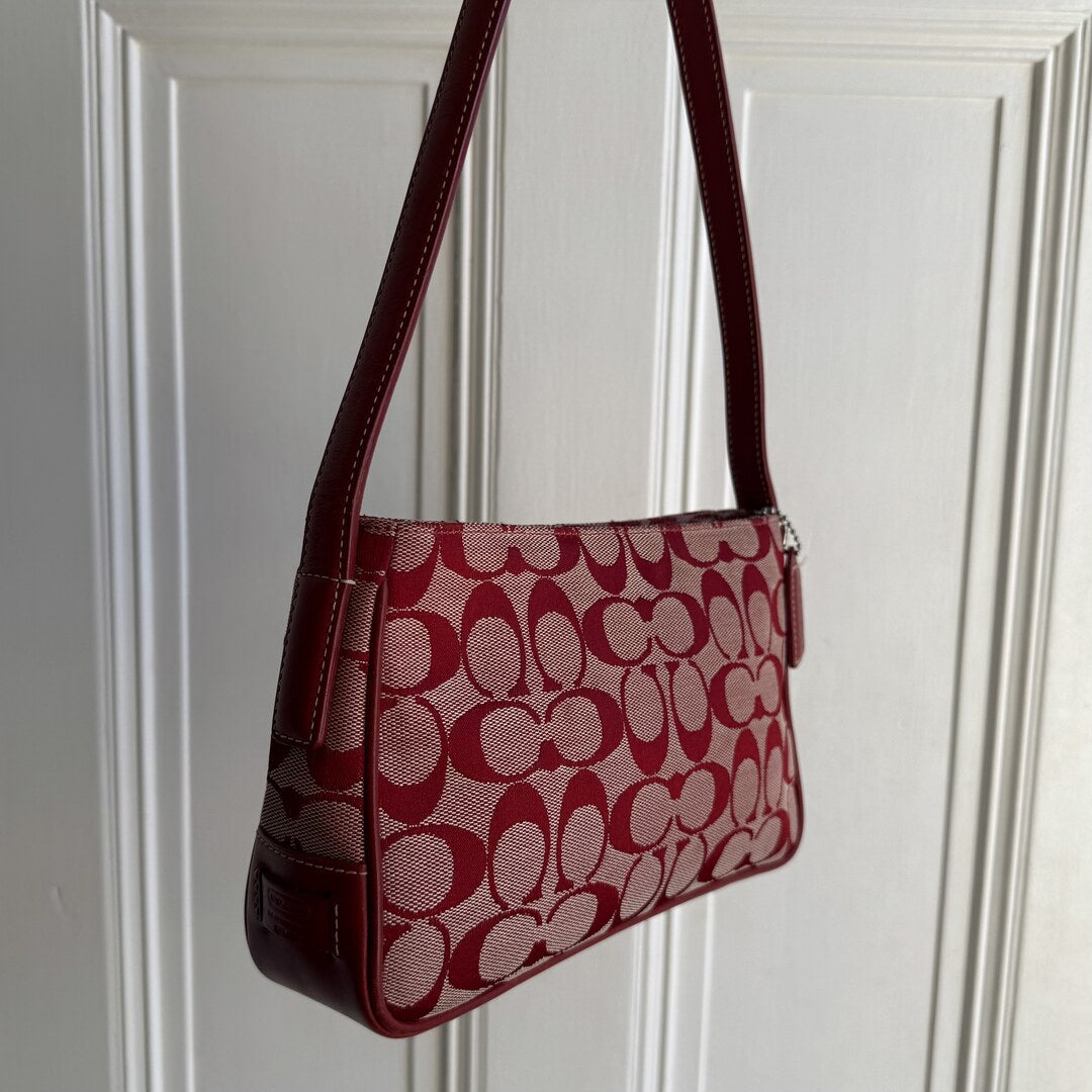 Coach Signature Red Shoulder Bag