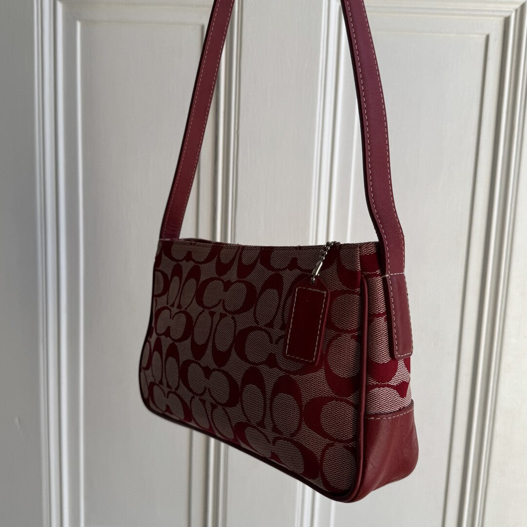 Coach Signature Red Shoulder Bag