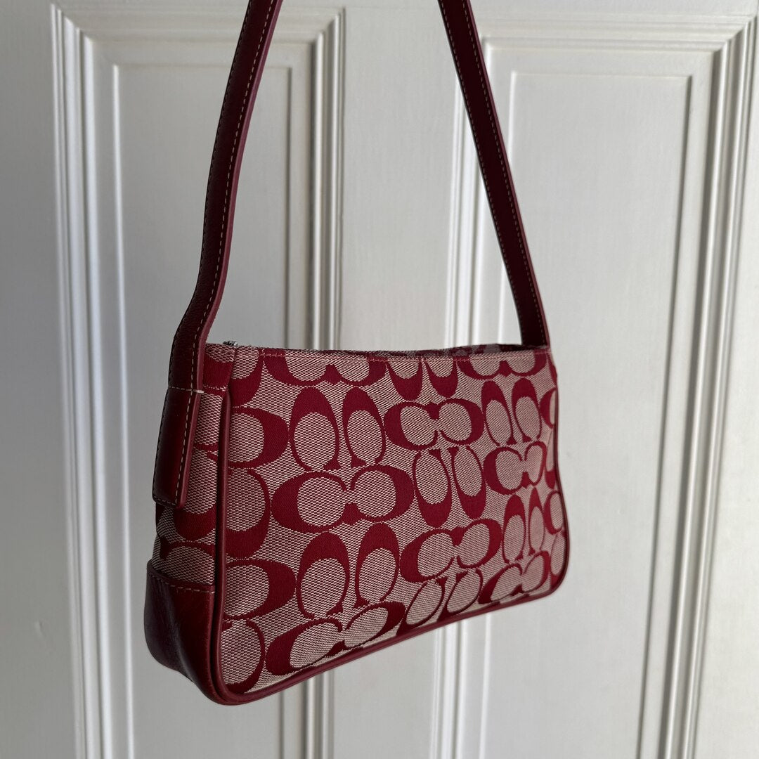 Coach Signature Red Shoulder Bag