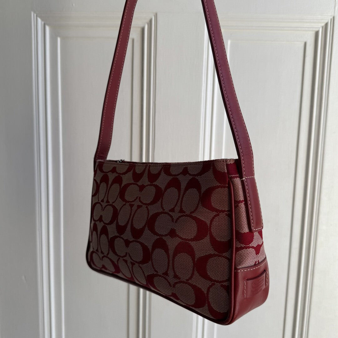 Coach Signature Red Shoulder Bag
