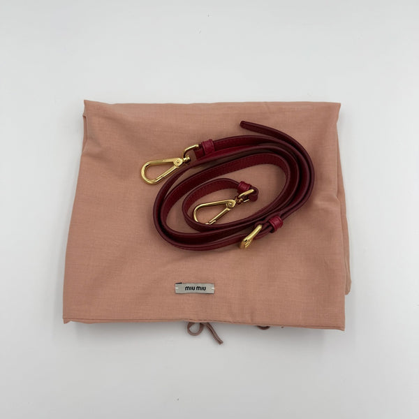 Miu Miu Vitello Shine Red Leather Handbag