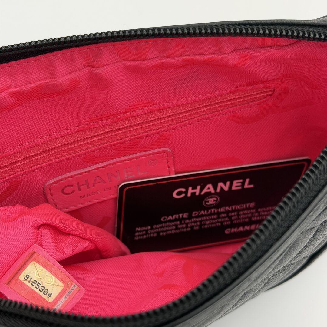 2004 Chanel Cambon Quilted Black Mini Handbag