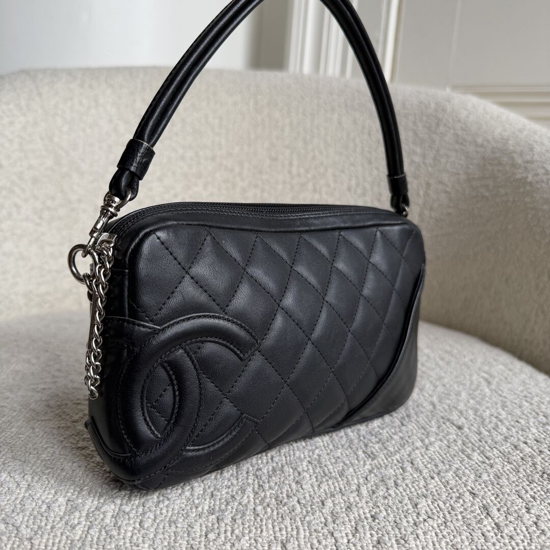 2004 Chanel Cambon Quilted Black Mini Handbag