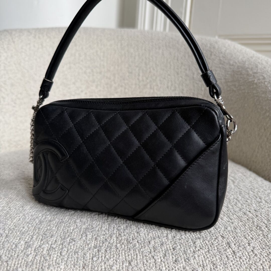 2004 Chanel Cambon Quilted Black Mini Handbag