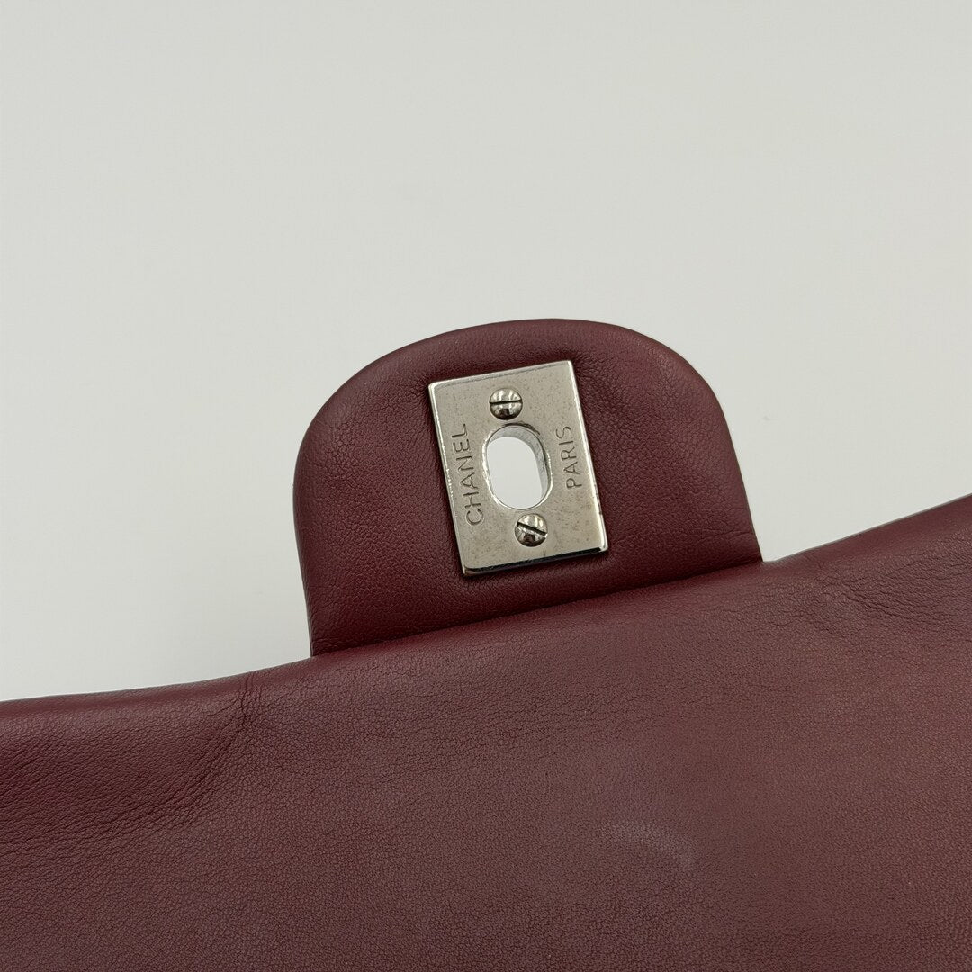 2010 Chanel Timeless Classic Patent Bordeaux Flap Shoulder Bag