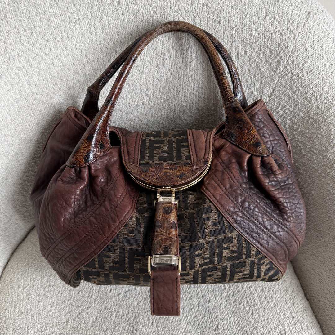 Fendi Zucca Spy Brown Handbag