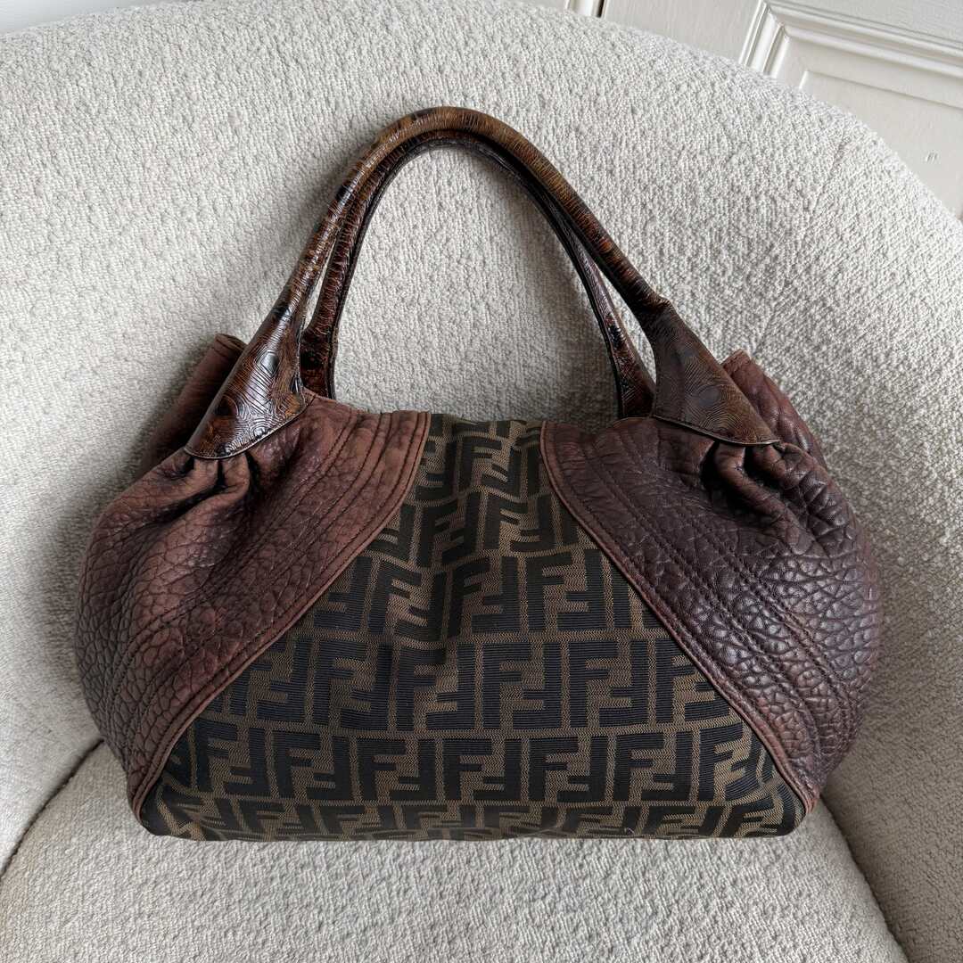 Fendi Zucca Spy Brown Handbag