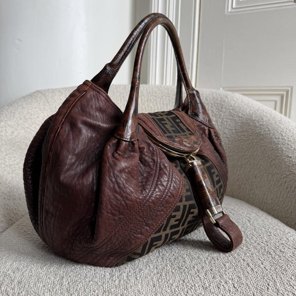 Fendi Zucca Spy Brown Handbag