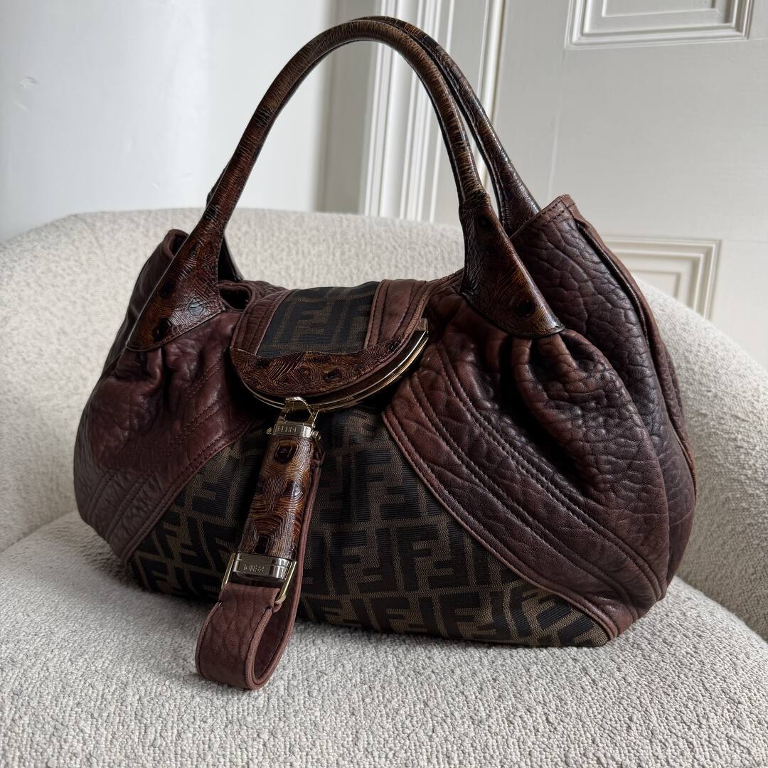 Fendi Zucca Spy Brown Handbag