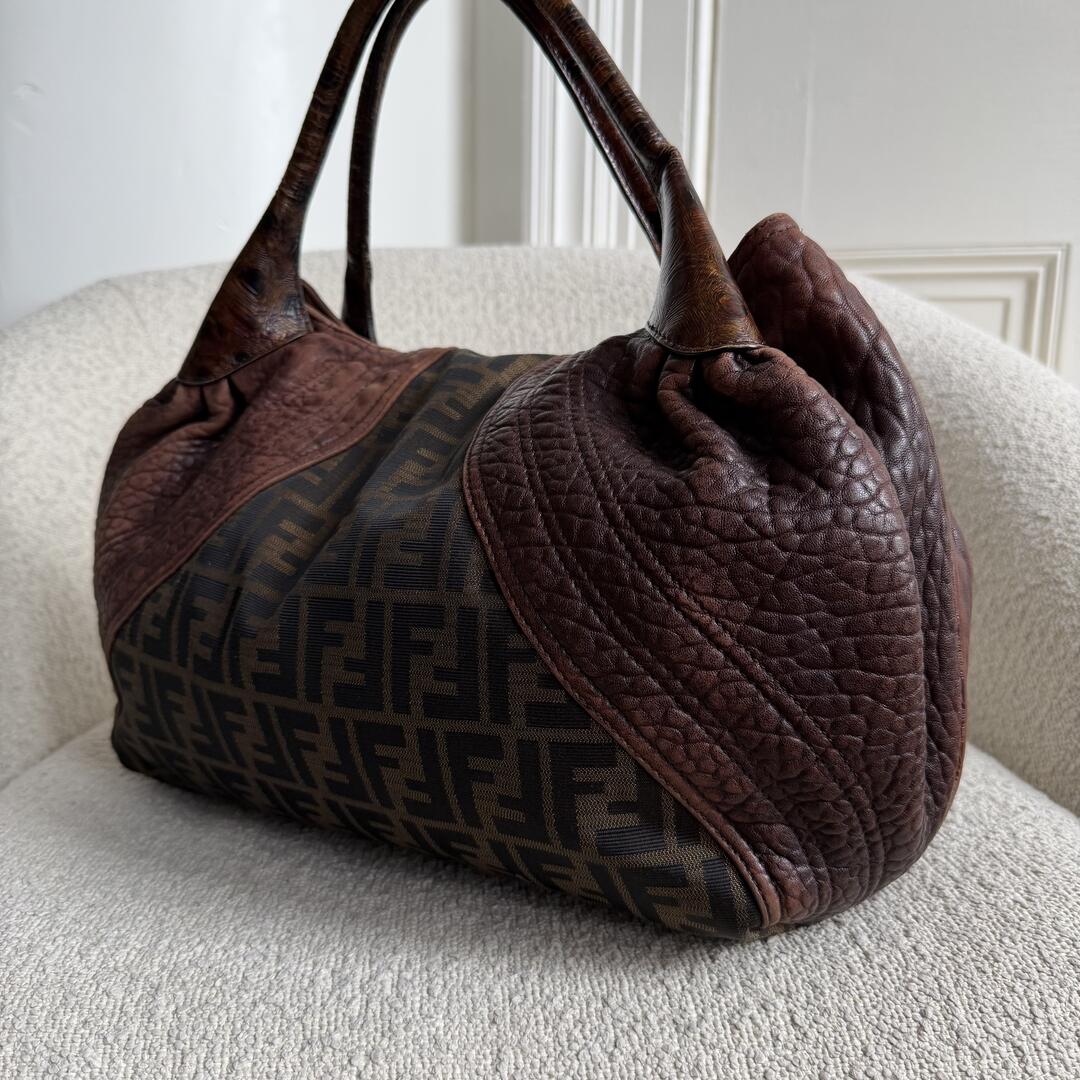 Fendi Zucca Spy Brown Handbag