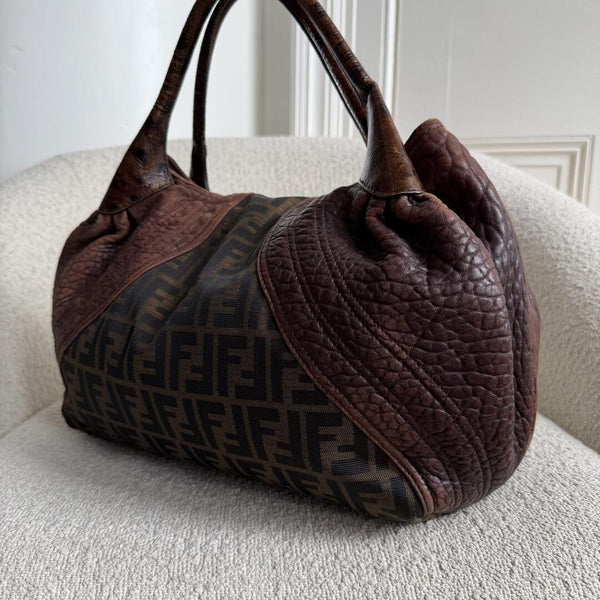 Fendi Zucca Spy Brown Handbag