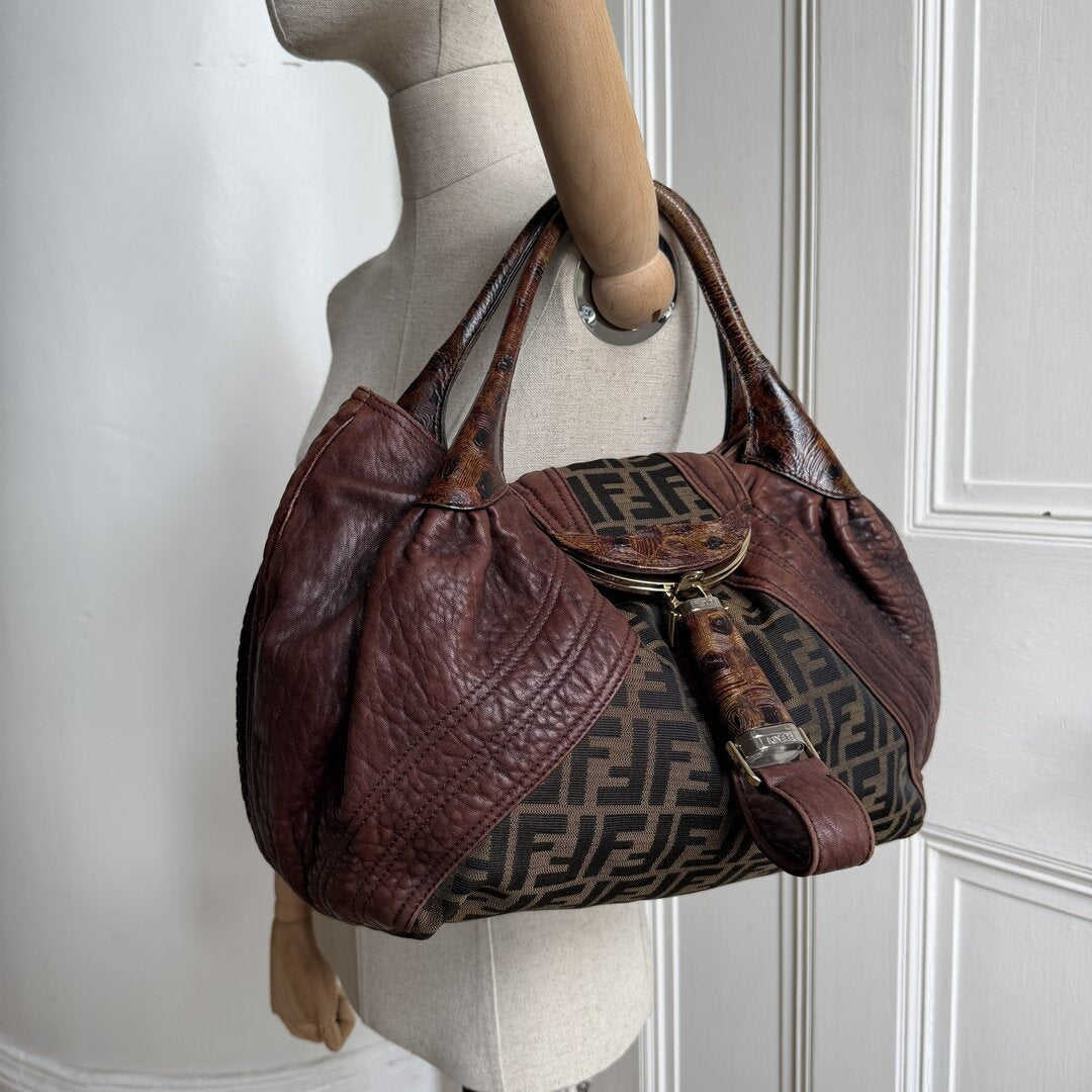 Fendi Zucca Spy Brown Handbag