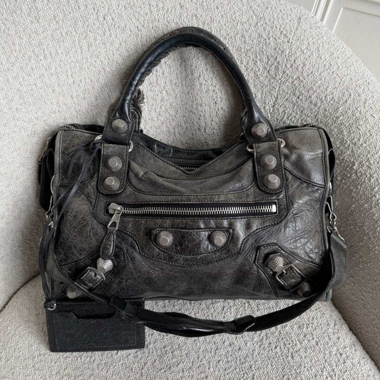 2010 Balenciaga The Giant City 21 Leather Dark Green Bag