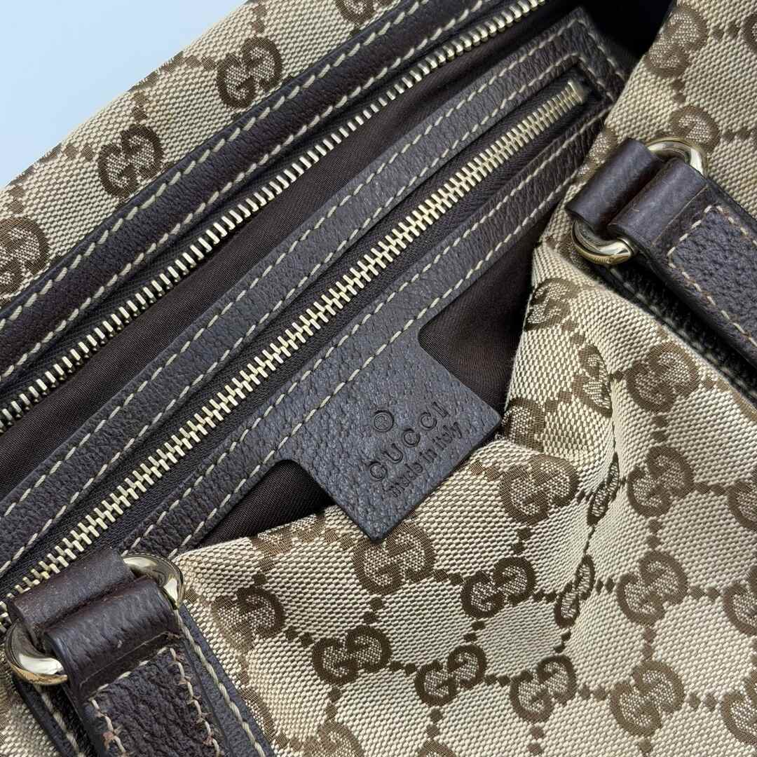 Gucci GG Canvas Charmy Boston Brown Shoulder Bag