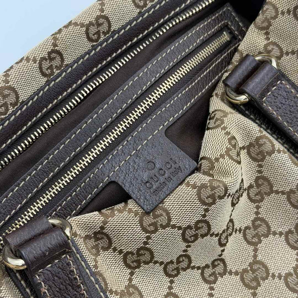 Gucci GG Canvas Charmy Boston Brown Shoulder Bag