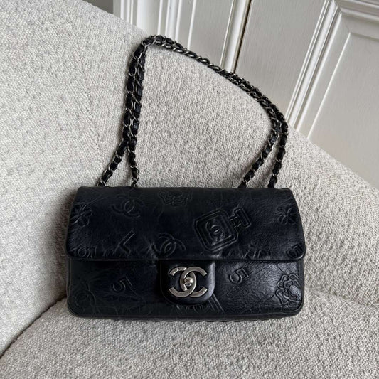 2016 Chanel Icon Precious Symbols Black Flap Shoulder Bag