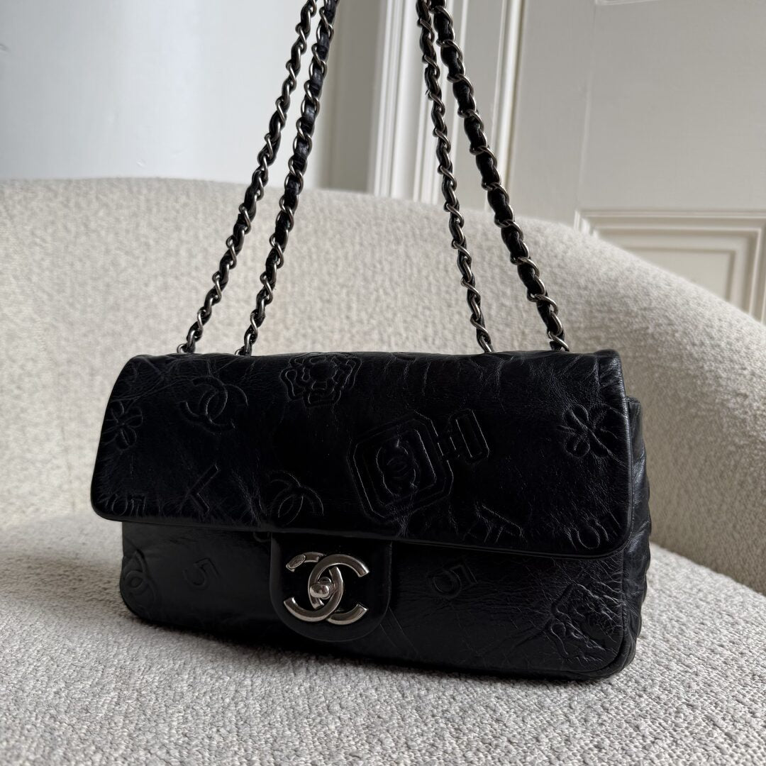 2016 Chanel Icon Precious Symbols Black Flap Shoulder Bag