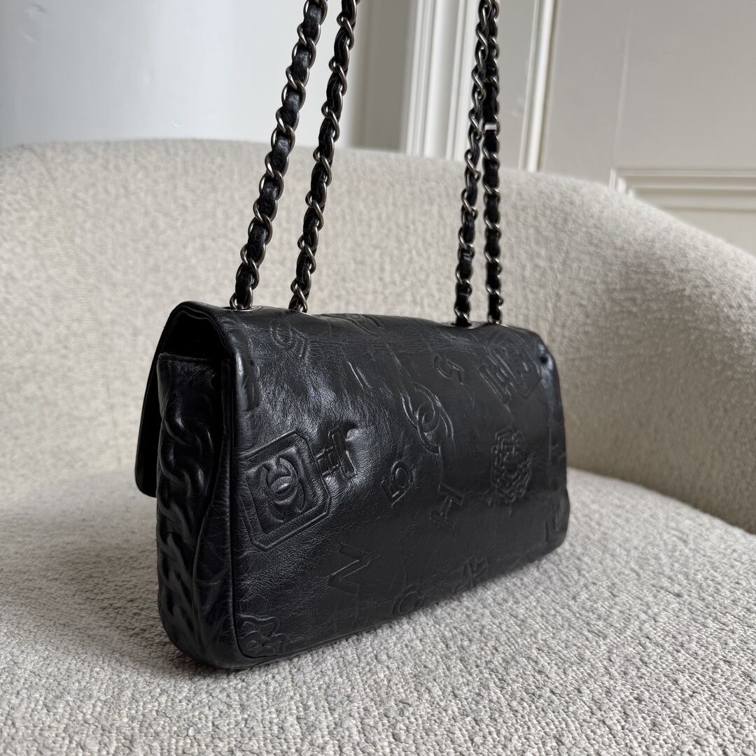 2016 Chanel Icon Precious Symbols Black Flap Shoulder Bag