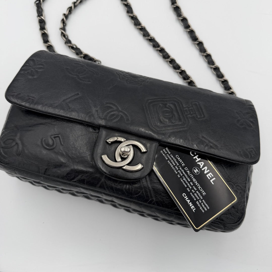 2016 Chanel Icon Precious Symbols Black Flap Shoulder Bag