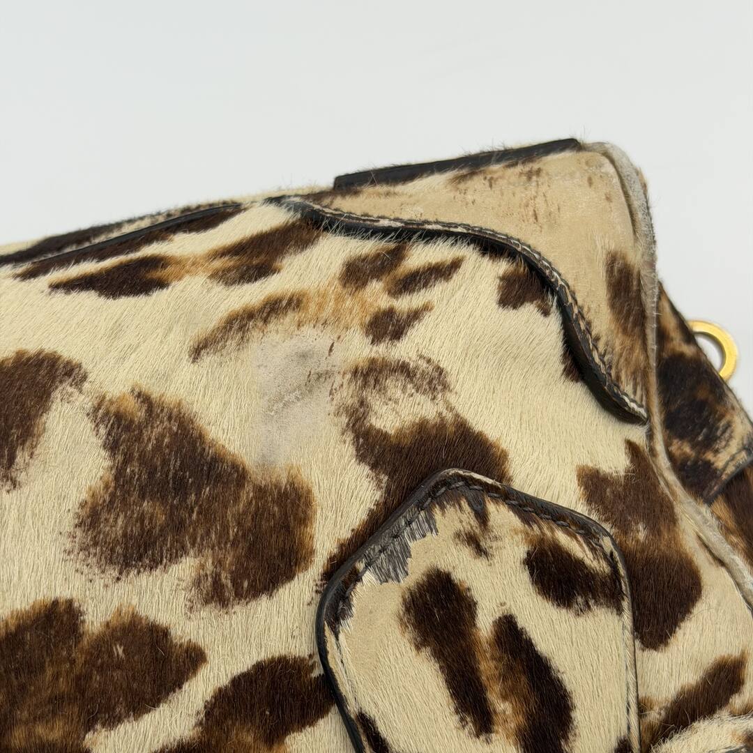 RARE Prada Leopard Print Calf Hair Shoulder Bag