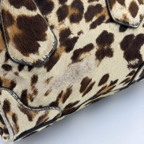 RARE Prada Leopard Print Calf Hair Shoulder Bag