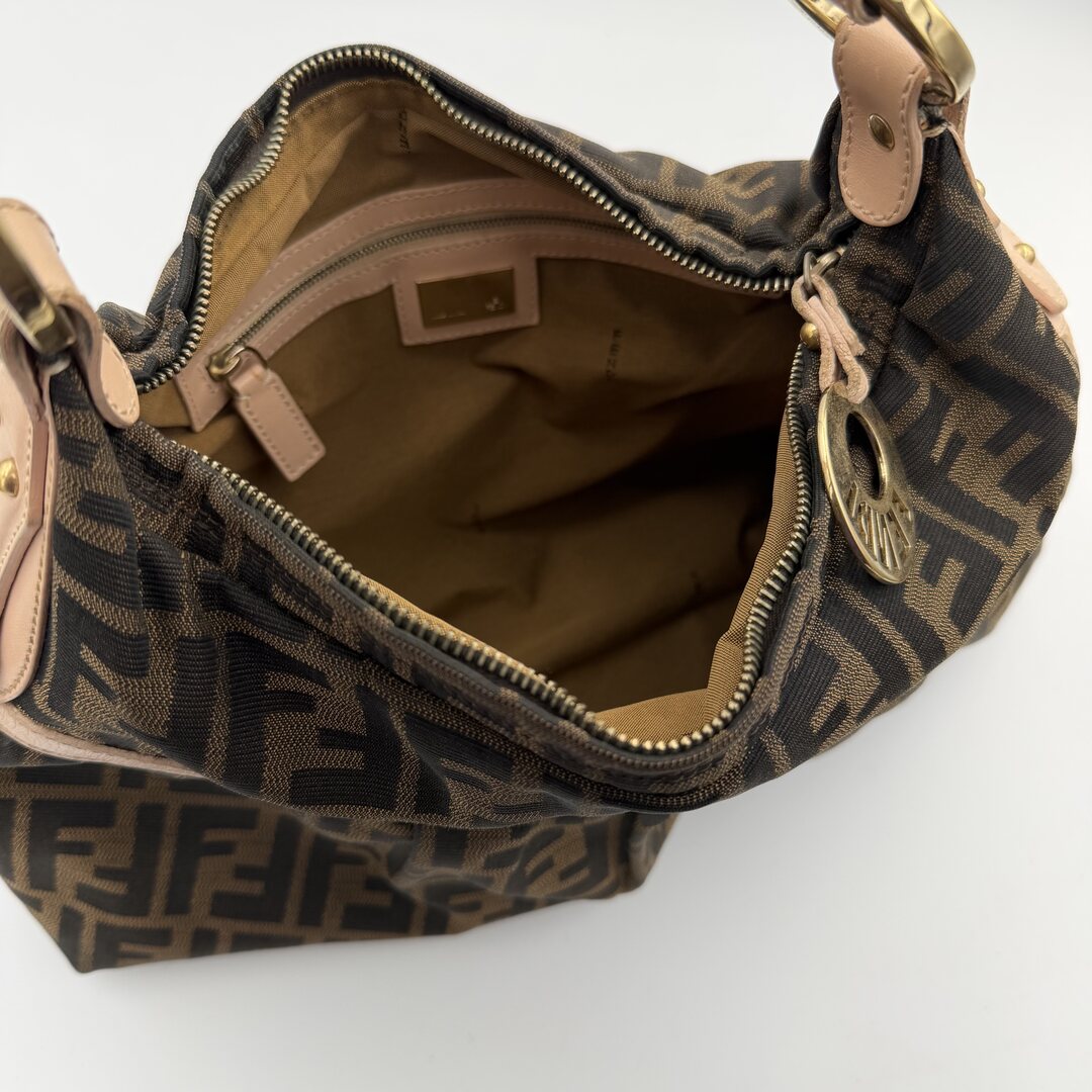 Fendi Zucca Chef Pink Shoulder Bag