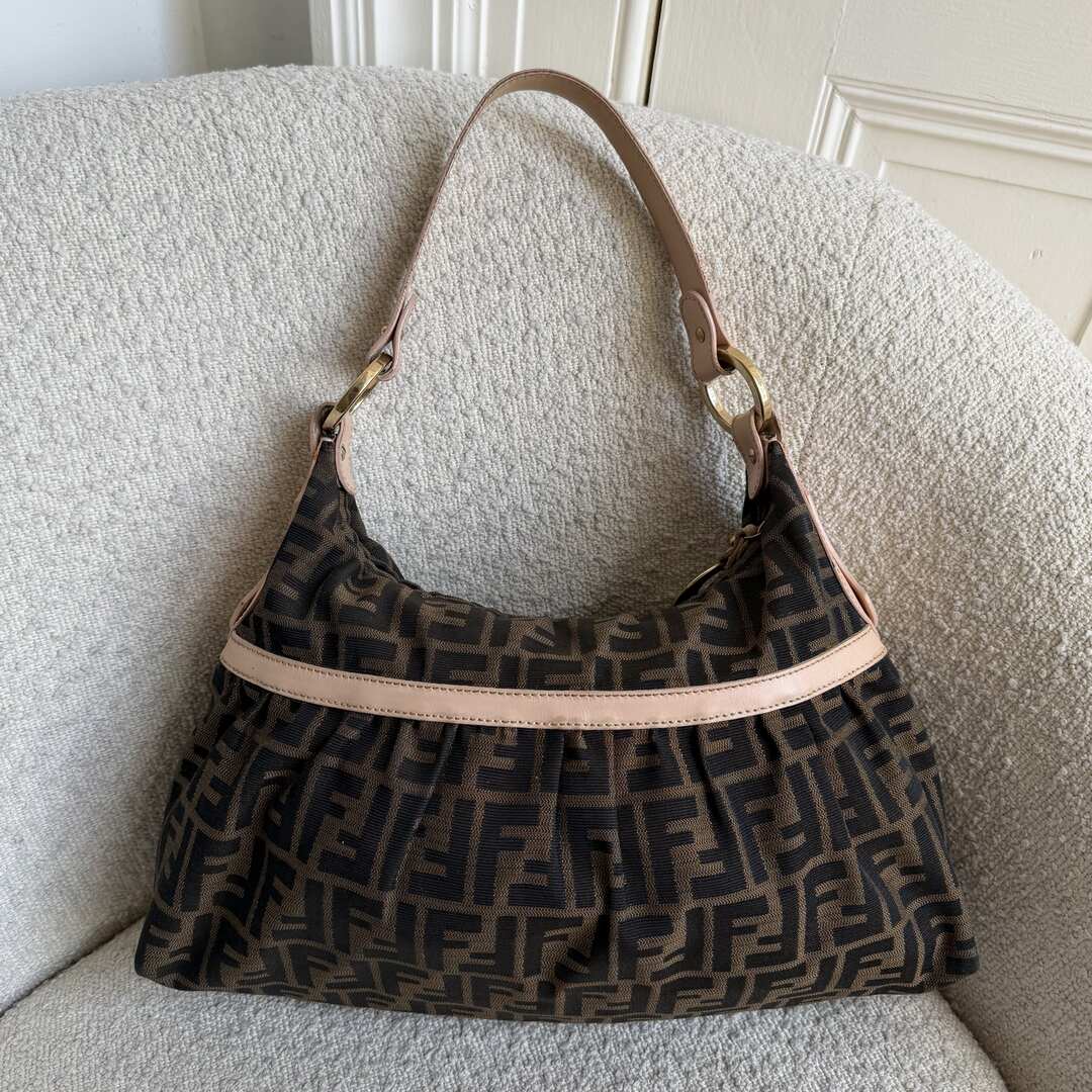 Fendi Zucca Chef Pink Shoulder Bag