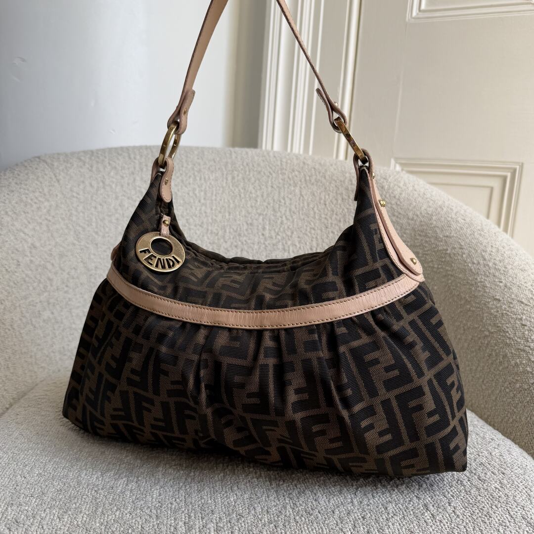 Fendi Zucca Chef Pink Shoulder Bag