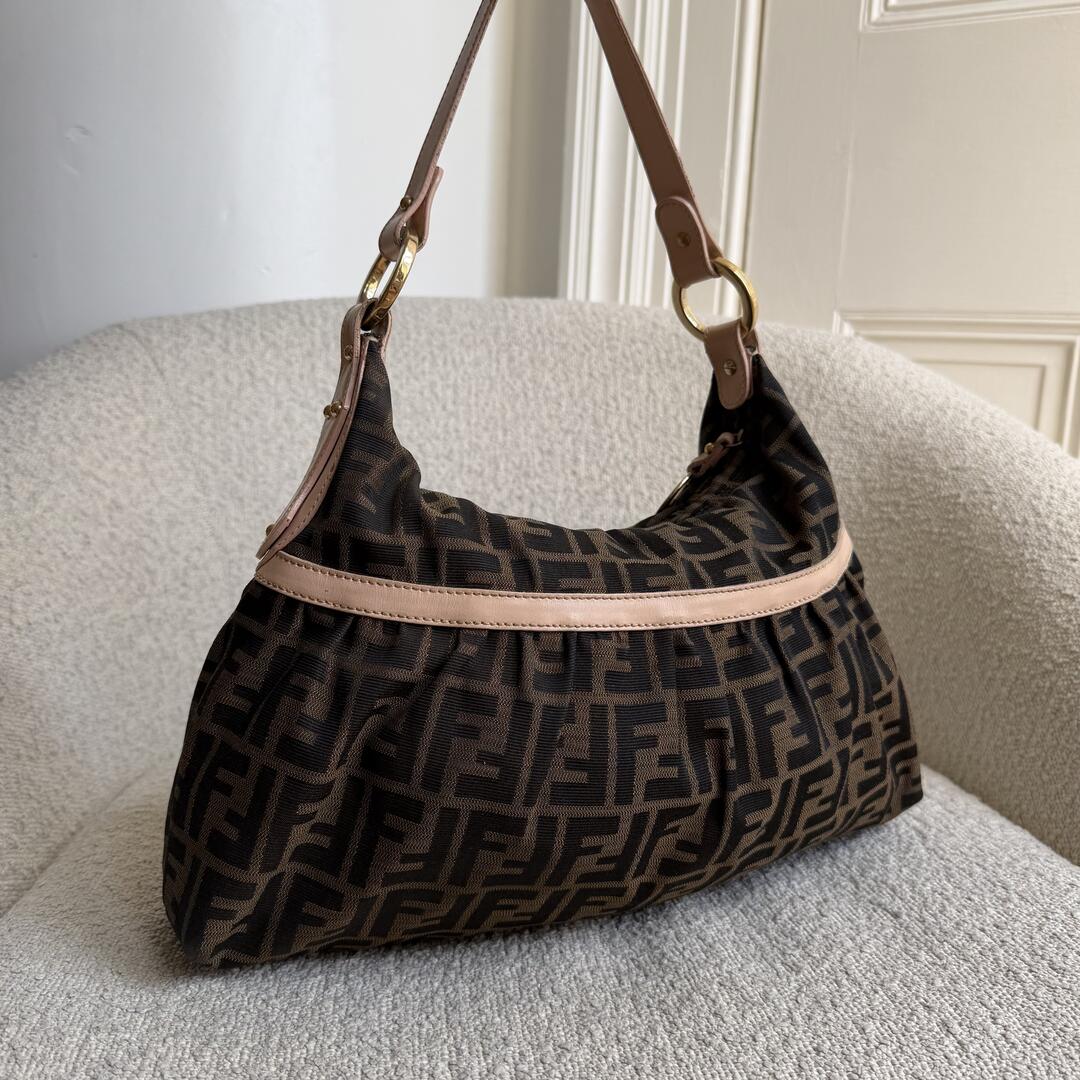Fendi Zucca Chef Pink Shoulder Bag