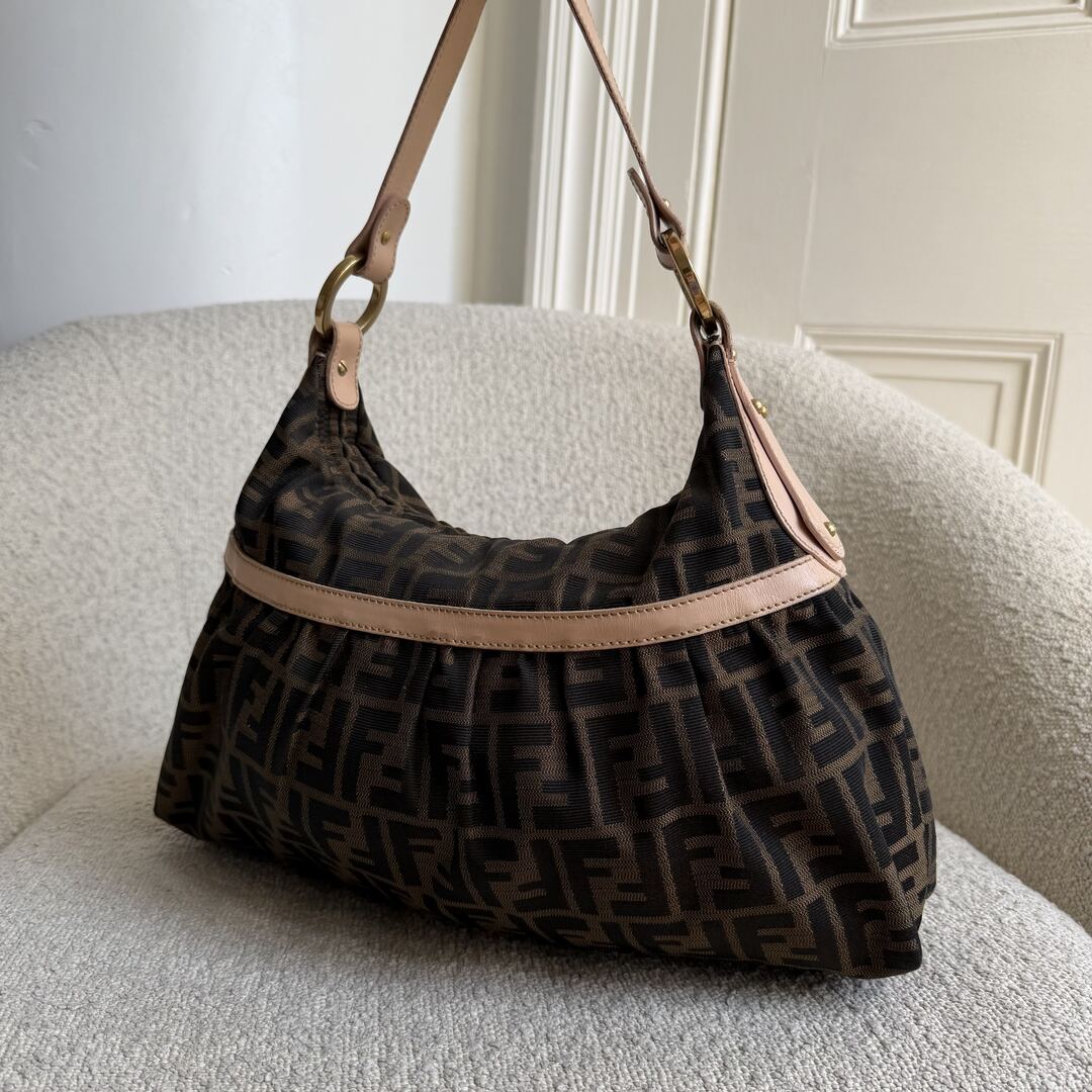 Fendi Zucca Chef Pink Shoulder Bag