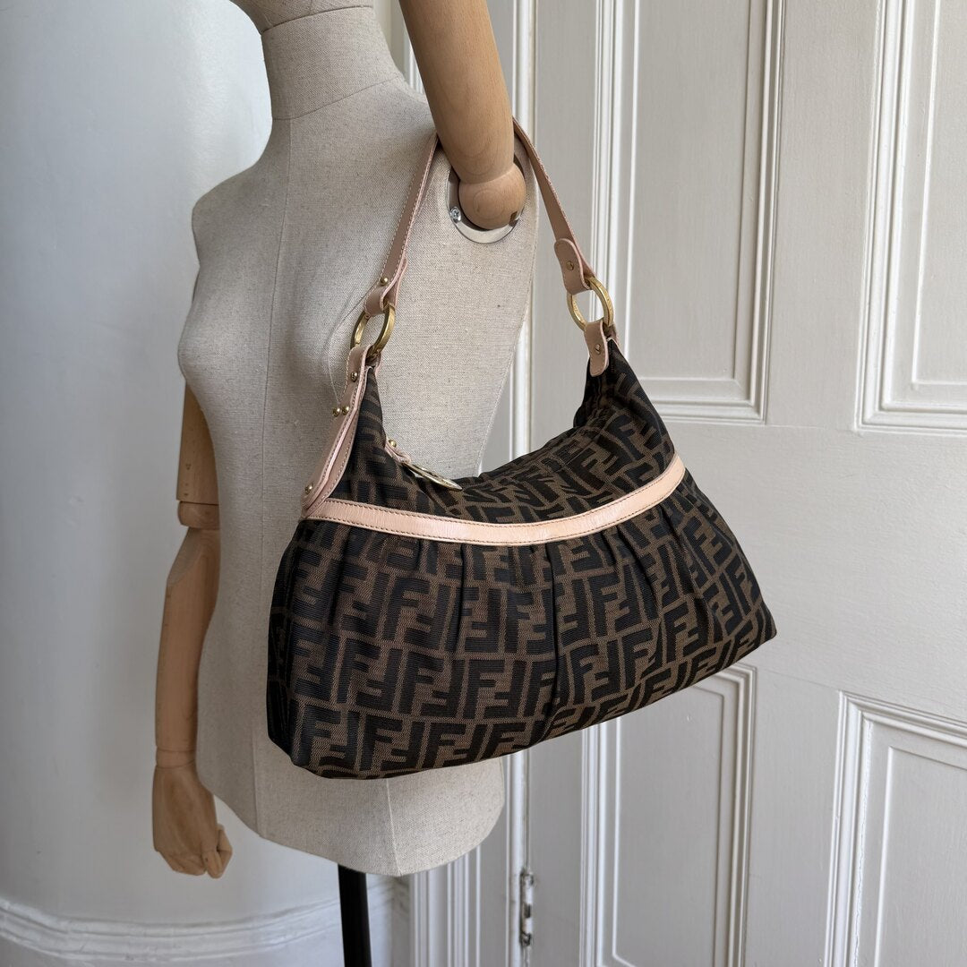 Fendi Zucca Chef Pink Shoulder Bag