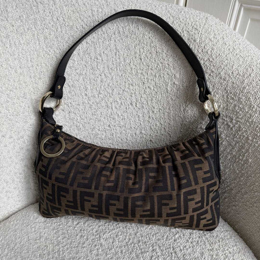 Fendi Zucca Charm Shoulder Bag