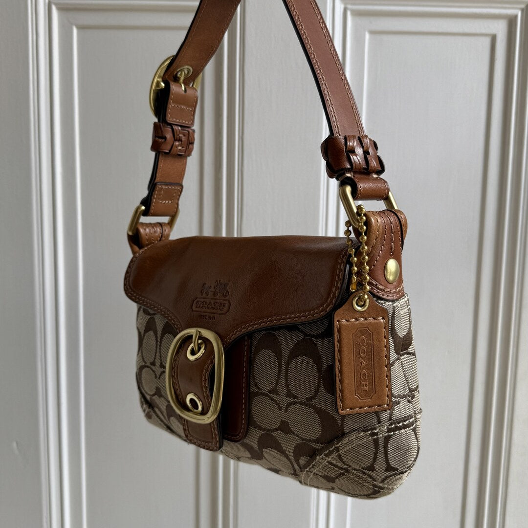Coach Signature Brown Shoulder Bag