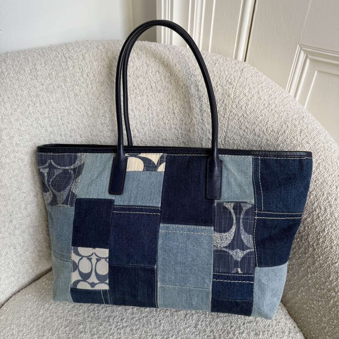Coach Patchwork Signature Denim Tote Bag